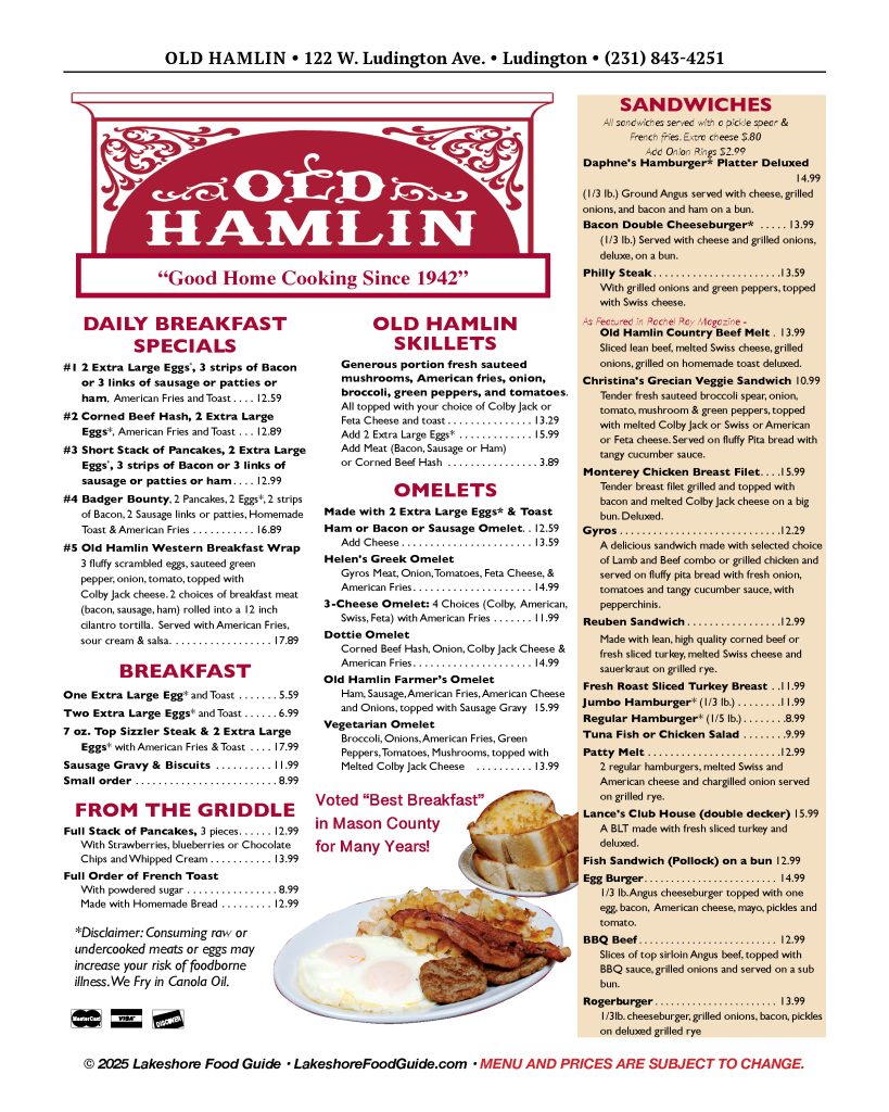 2025 Old Hamlin Food Guide